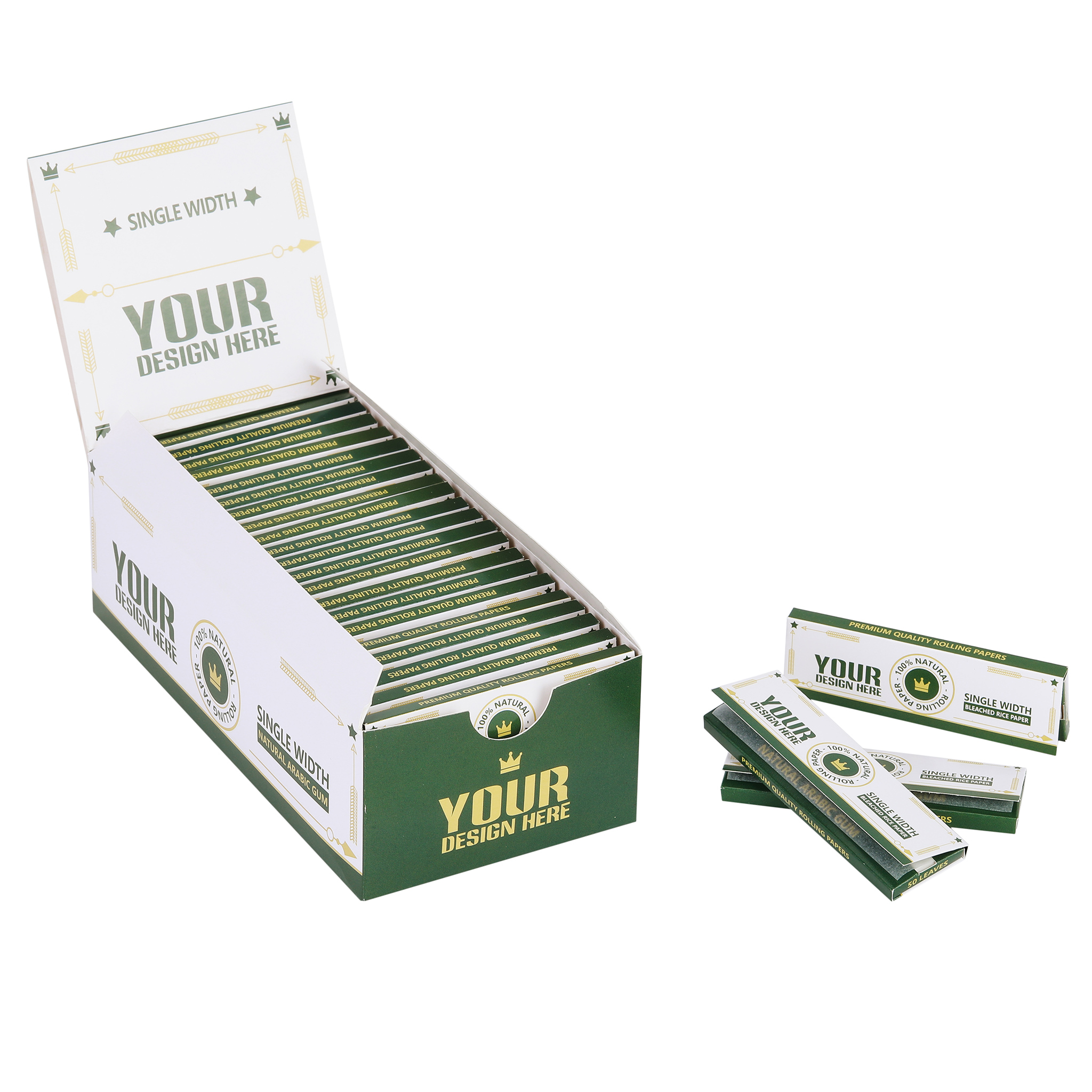 Single Width Size Custom Rolling Papers Booklet With Free Shipping
