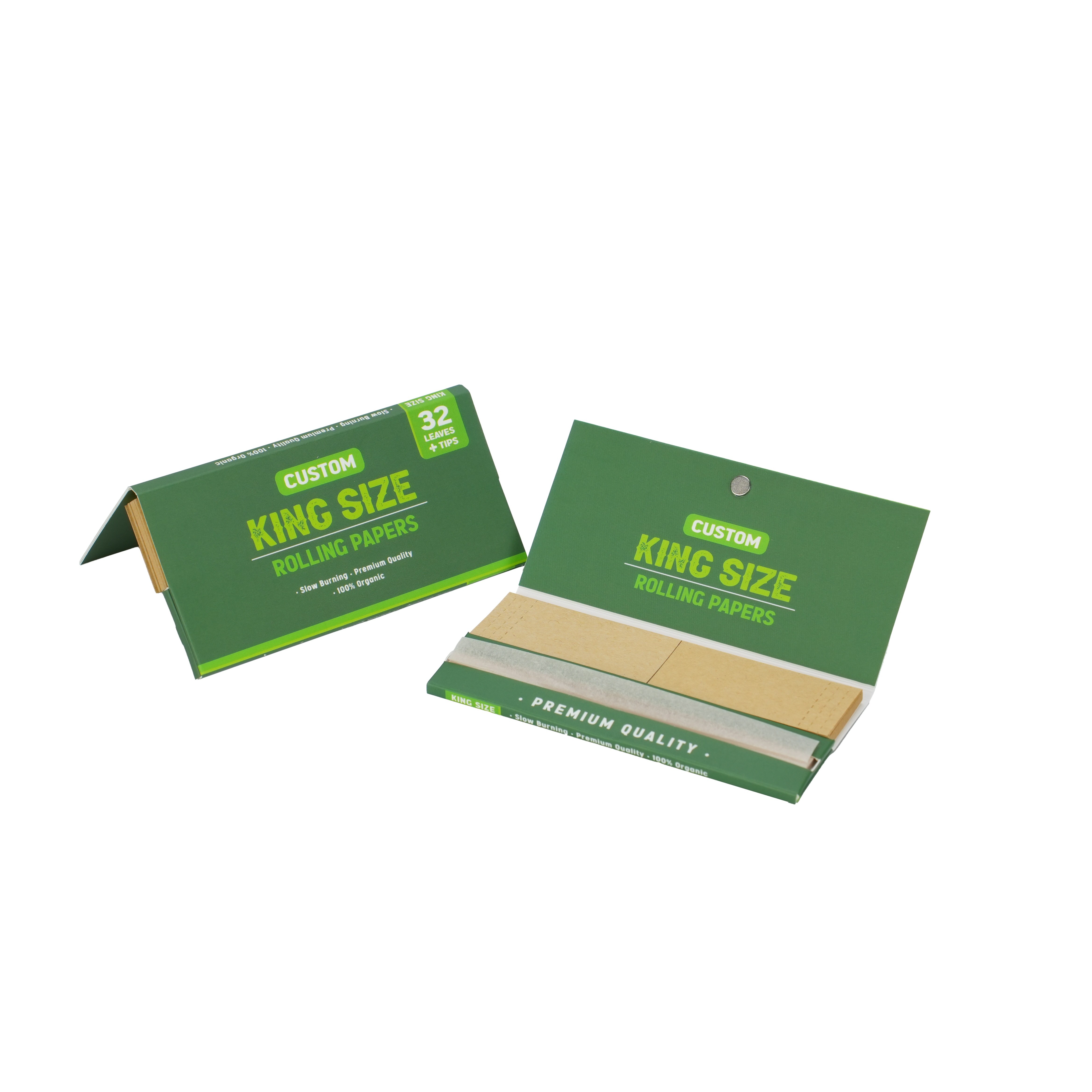 King Slim Size Booklets with Filter Tips in magnet packing Stock Sample Pack