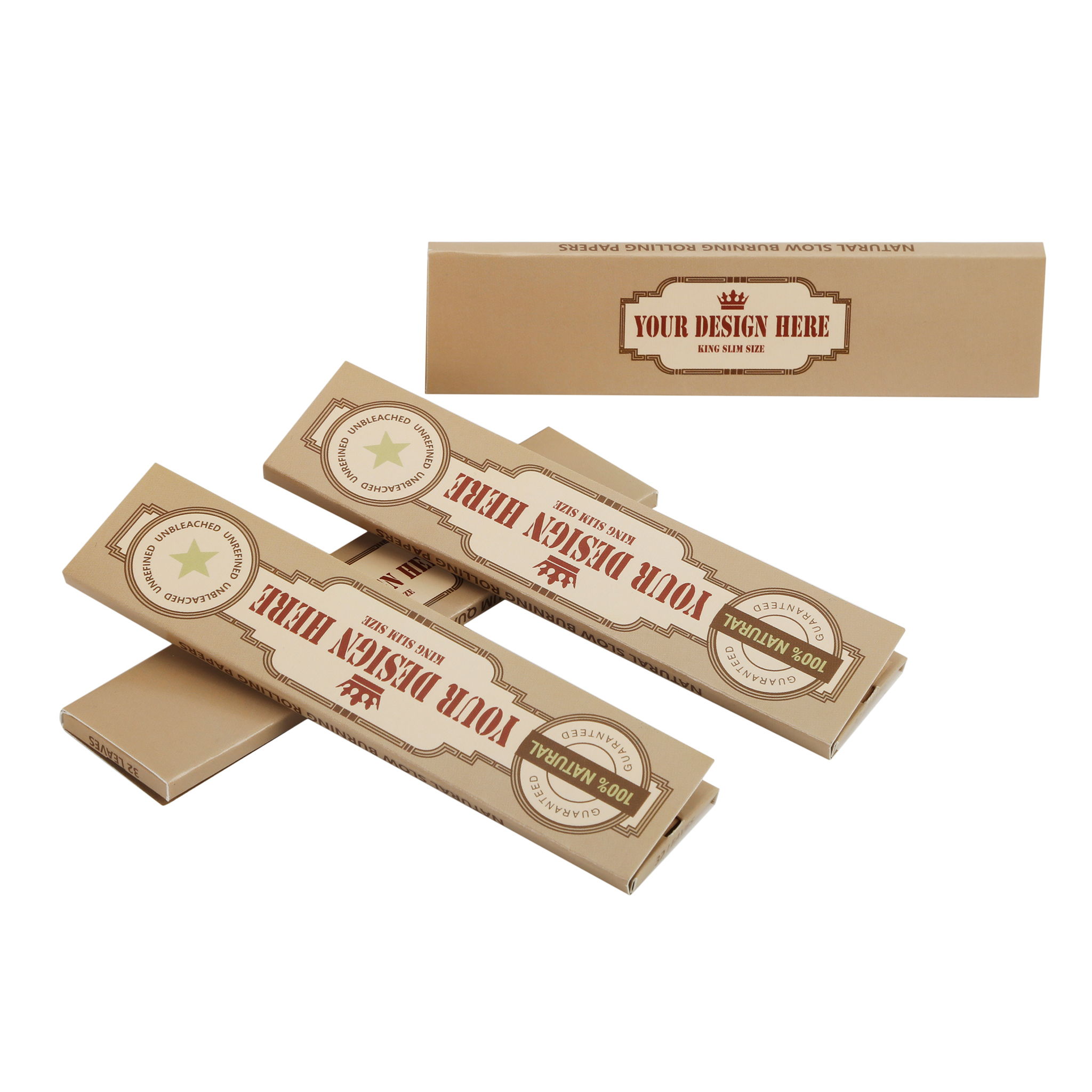 King Slim Size Rolling Papers Booklets with Your Own Design