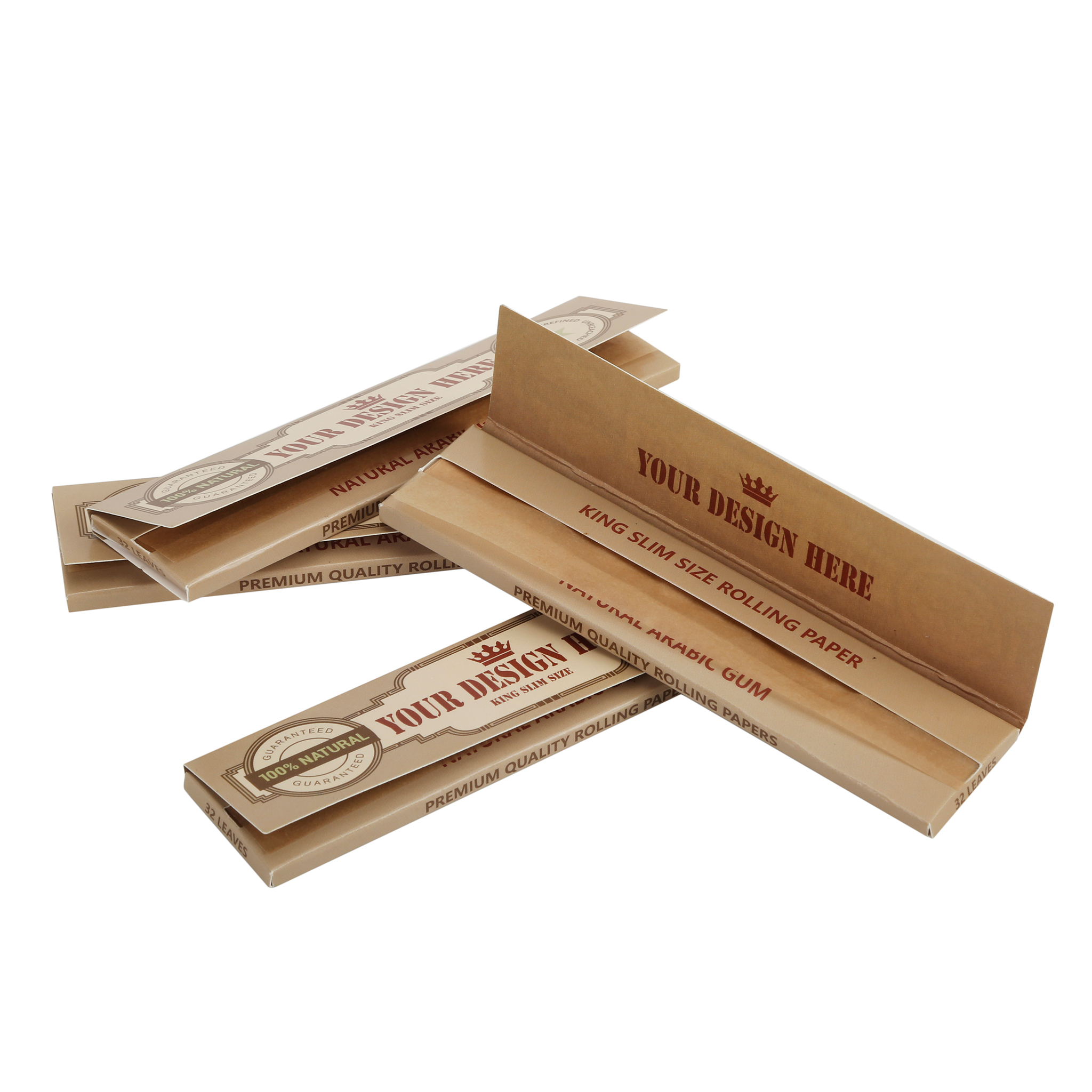 King Slim Size Rolling Papers Booklets with Your Own Design